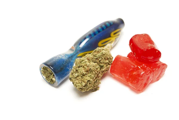 Marihuana und Süßigkeiten — Stockfoto