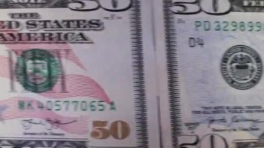 Makro Yakın Çekim Yığını Elli Dolarlık Birleşik Devletler Faturaları