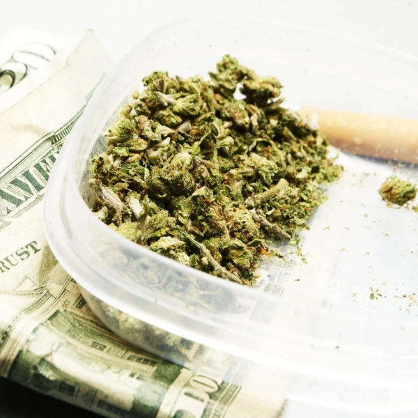 Marijuana Bud légal Pot de cannabis ou mauvaise herbe — Photo