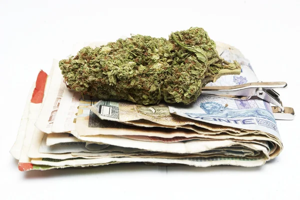 Marihuana und Geld — Stockfoto