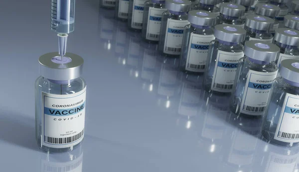 Medische Spuit Fles Met Vaccin Vaccin Illustratie Fles Spuit Met — Stockfoto