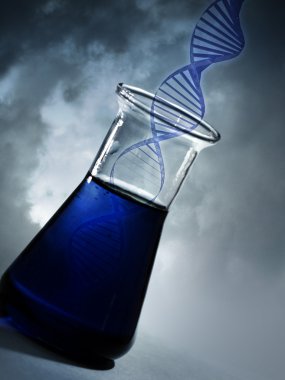 DNA molecule in the flask clipart