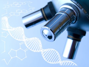 Microscope and DNA clipart