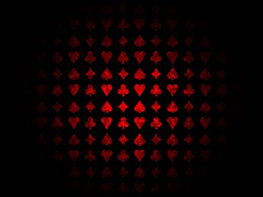 Kart, grunge etkisi ile gölgeli merkez kırmızı deseni giysisi