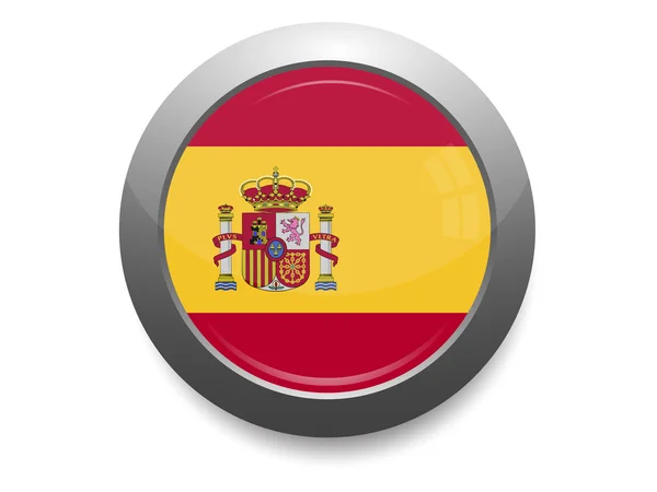 Bouton drapeau espagne — Image vectorielle