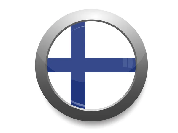 Pulsante bandiera finlandese — Vettoriale Stock