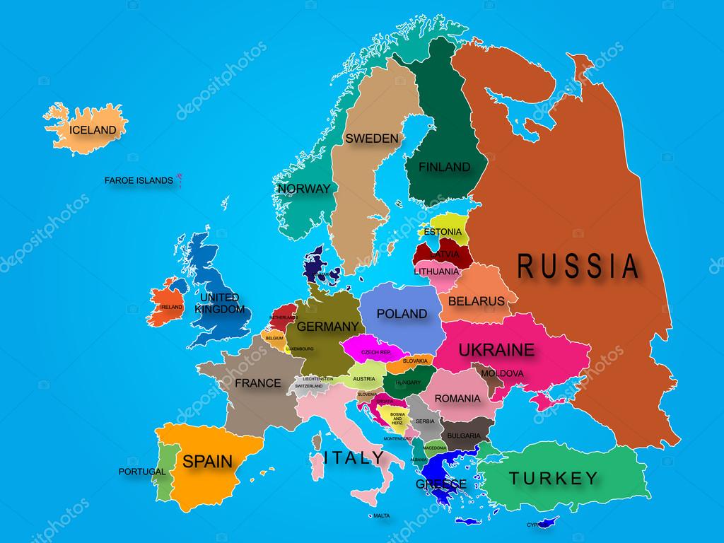 Map of Europe — Stock Vector © savi88 65381167