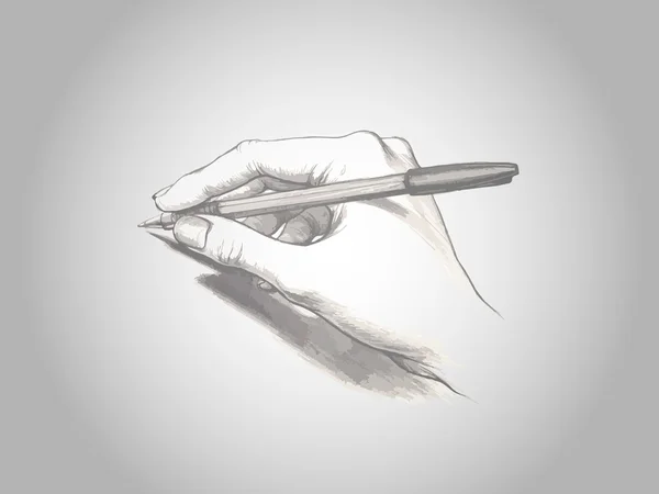 Hand en pen — Stockvector