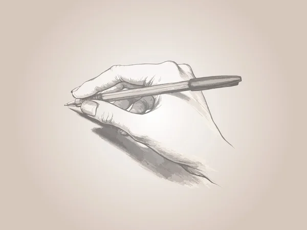 Hand und Stift — Stockvektor