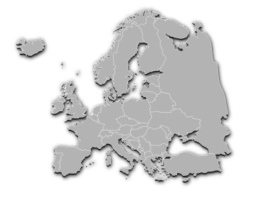 Avrupa harita illüstrasyon