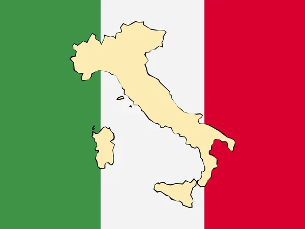 Italien Flagge und Karte — Stockvektor