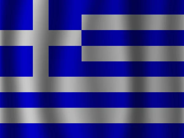Yunanistan dalgalanan bayrak — Stok Vektör