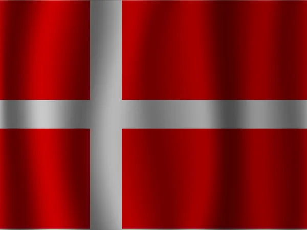 Bandera ondeante Danmark — Vector de stock