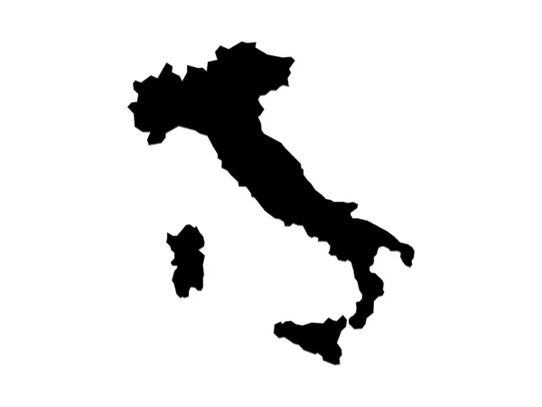Włochy Mapa czarny — Wektor stockowy