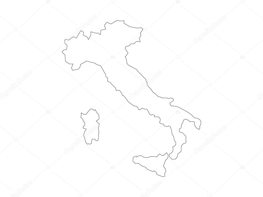 Italy map black line