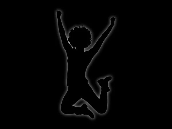 Silhouette saut fille — Image vectorielle