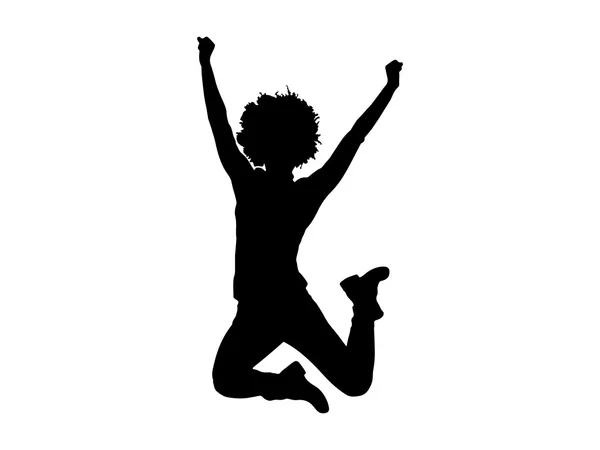 Silueta de salto de chica — Archivo Imágenes Vectoriales