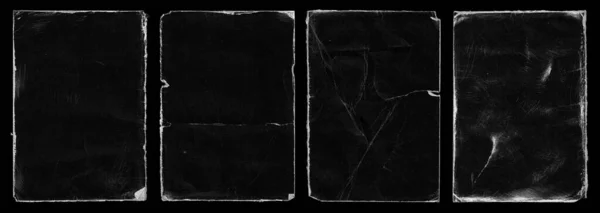 Conjunto Old Black Vazio Envelhecido Cartão Papel Danificado Photo Card — Fotografia de Stock