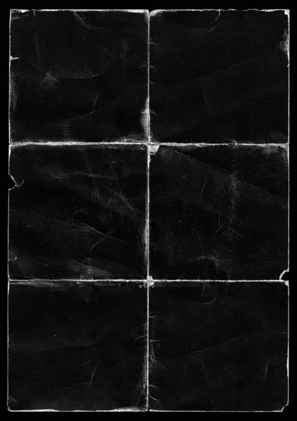 Cartel Papel Cartón Roto Plegado Desgarrado Vacío Negro Viejo Grunge — Foto de Stock