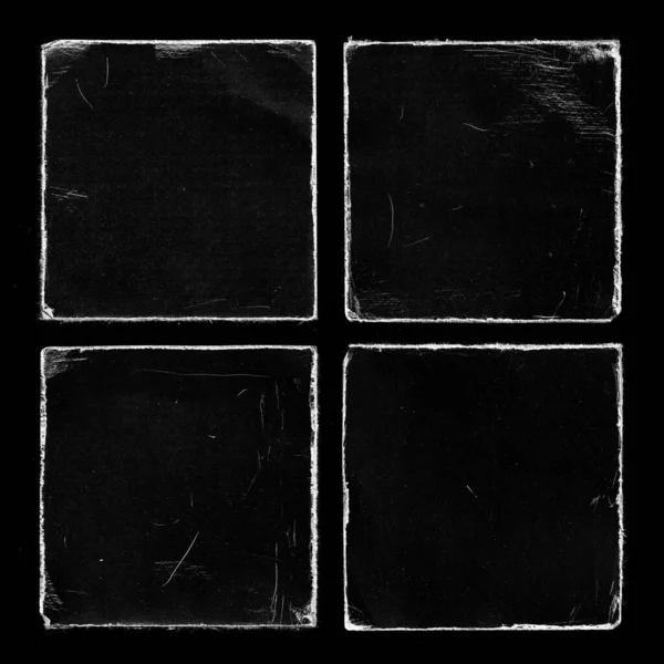 Conjunto Quatro Old Black Square Vinil Record Cover Package Envelope — Fotografia de Stock