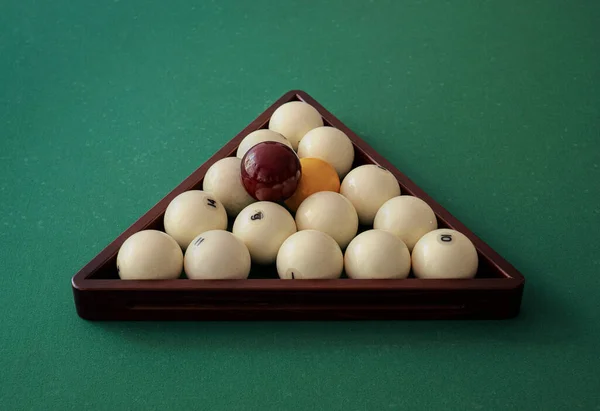 Rosyjski Bilard Balls Snooker Gambling Table Trójkąt — Zdjęcie stockowe