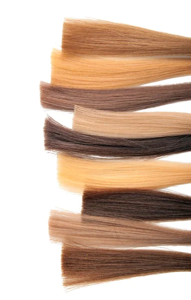 Palette samples of dyed hair. — Stock Photo, Image