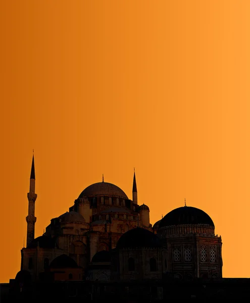 Mosquée musulmane au coucher du soleil . — Photo