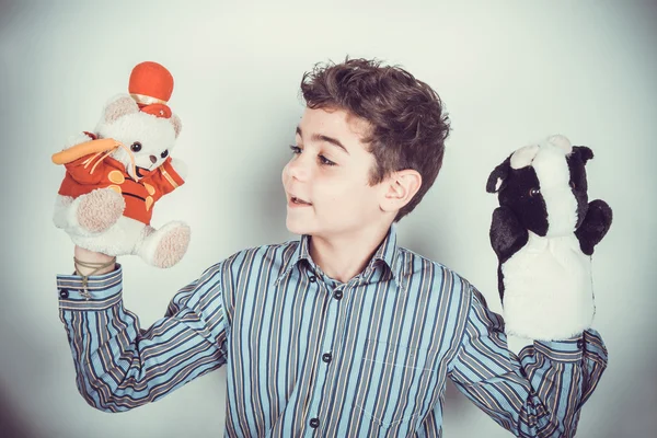 Fun with hand puppets — Stock Photo, Image