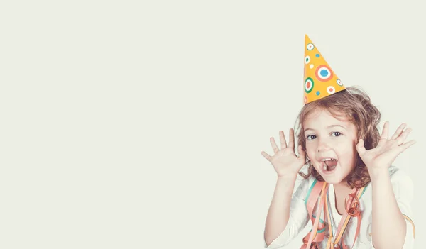 Alegre menina de 6 anos — Fotografia de Stock