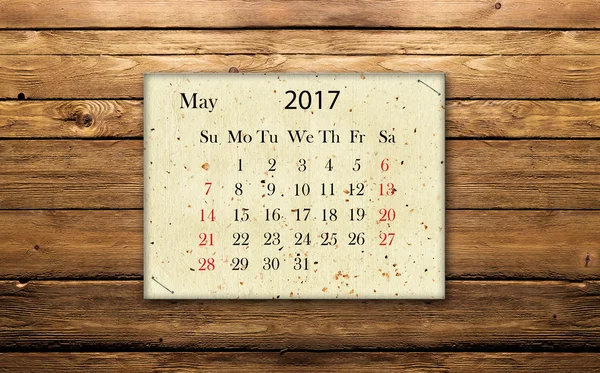 Calendario maggio 2017 — Foto Stock