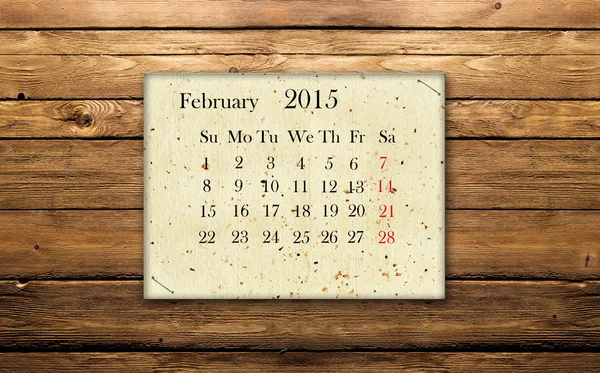 Calendario Febrero 2015 — Foto de Stock