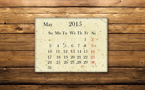 Kalendarz może 2015 — Zdjęcie stockowe