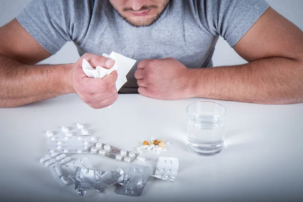 Man with cold — Stock Photo, Image