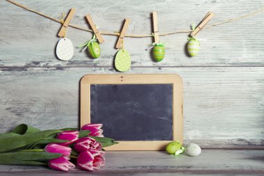 dekore edilmiş yumurtalı Paskalya arka plan