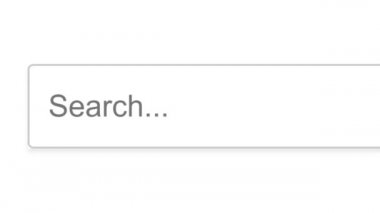 Arama Çubuğu Ekran Görüntüsünde Sanal Bilgiler Aranıyor. Çevrimiçi Ağ Web Sitesi Arama Kutusu. Bir bilgisayarda Dünya Çapında İnternet Aranıyor. Arama motoru kutusuna Monitör Ekran Yakından Bakış Açısı yazılıyor. Sanal Deneyimler Bilgileri.
