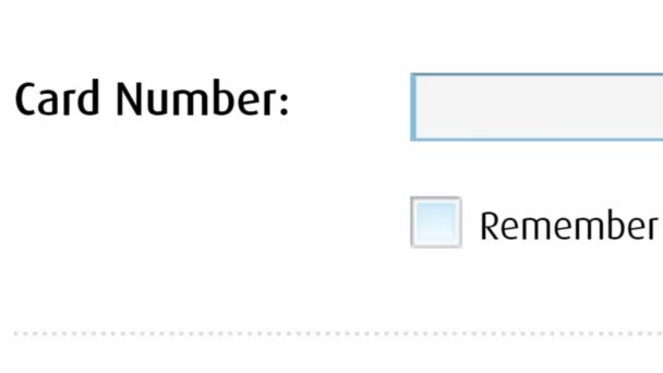 Eingabe Der Kreditkartennummer Das Leere Feld Geben Sie Karteninformationen Auf — Stockvideo