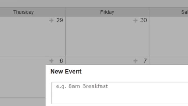 Het Creëren Van Een Geplande Kalender Herinnering Van Een Verjaardag — Stockvideo