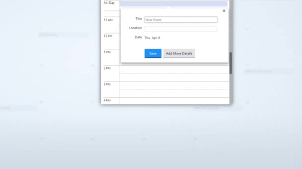 予定された予定カレンダーの作成予定日の通知をリストに追加します 作業または学校プロジェクトのリマインダの作成期日スケジュールのプロンプトは 個人主催者のDatebookに表示されます 日記入力のデジタル表示表示 — ストック動画