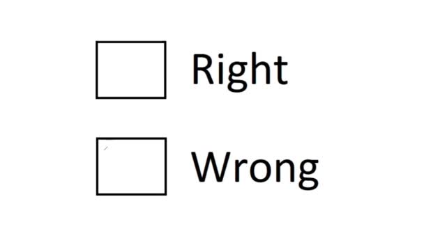 Selecting Wrong Mark Empty Box Indicate Wrong Right Wrong Choice — Stock Video