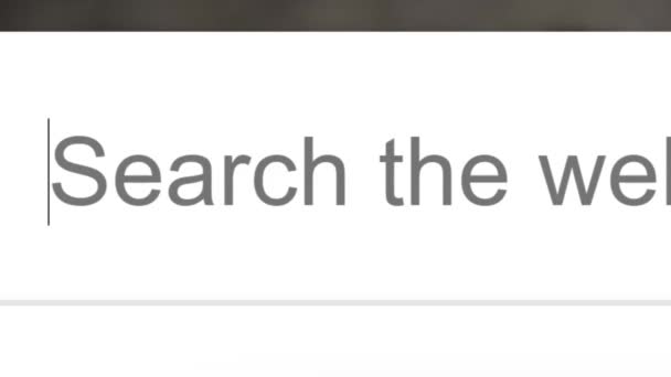 Zoeken Naar Boeken Reizen Search Bar Screen View Online Netwerk — Stockvideo