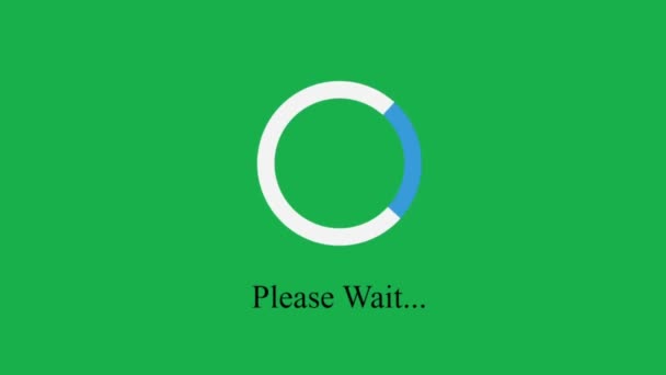 Please Wait Loading Throbber Circle Green Screen Device Screen Digital — Stock Video