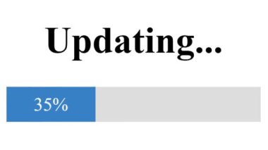 Online Web Sayfasında Süreç Çubuğu Güncelleniyor. Yazılım Güncelleme Veri ve Dosyaları Aygıt Ekran Görünümü. İnternet Ağı üzerinden Bakış Ağı Web Sitesi.