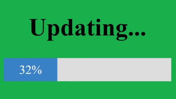 Updating Progress Bar Until Completed With Green Screen on Online Web Page. Device Screen View of Software Update Loading Data and Files. Viewpoint Over The Internet Network Website.