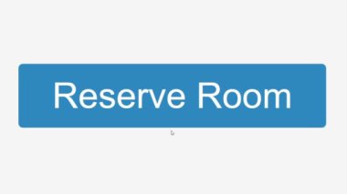 Fare imleci Web sayfasındaki Rezerv Otel ya da Motel Odası Düğmesine Tıklıyor. İmleç Tıklama Rezervi B & B Çevrimiçi Aygıt Ekran Görünümü. İnternet Ağı üzerinden Bakış Ağı Web Sitesi.