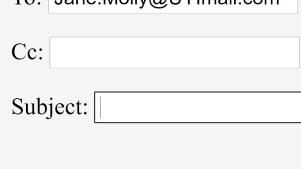 Ввод Темы Электронной Почты Действие Необходимое Онлайновом Окне Отправьте Требуемое — стоковое видео