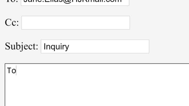 Escribir Introducción Saludo Inicio Correo Electrónico Quien Puede Interesar Caja — Vídeo de stock