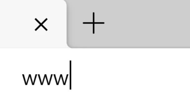 Het Typen Van Www Nieuws Media Website Adres Bar Zoeken — Stockvideo