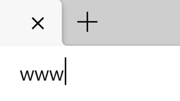 Digitando Www Portfolio Sito Web Nella Barra Degli Indirizzi Ricerca — Video Stock