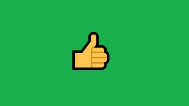 Thumbs Appears Green Screen Background Screen Device Monitor View Hit — Vídeo de Stock