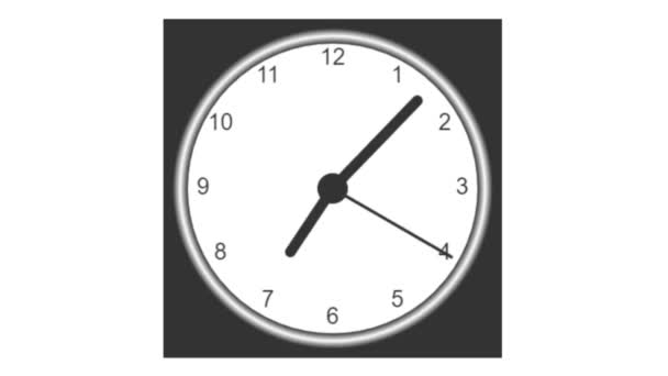 Analog Clock Face Digital Screen Recording Time Ticking Second Hand — Stock Video